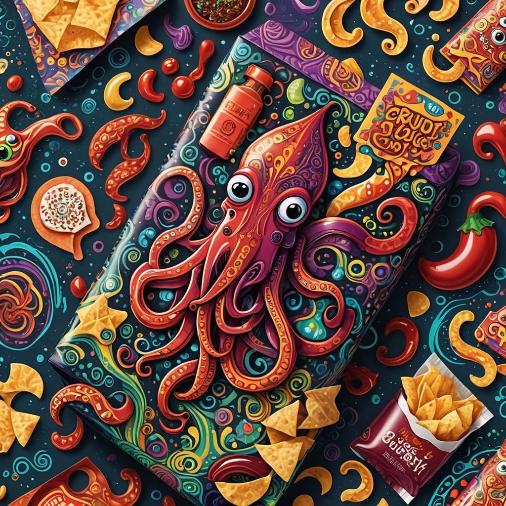 Whimsical Squid Juice Box Packaging Design