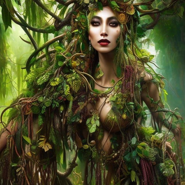Jungle Enchantress in Macabre Fantastical Style