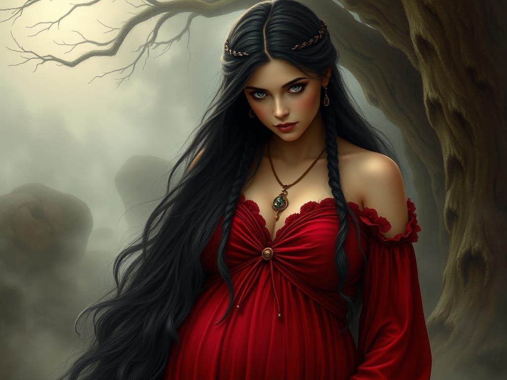 Ethereal Druidess Disappears into Morning Mist