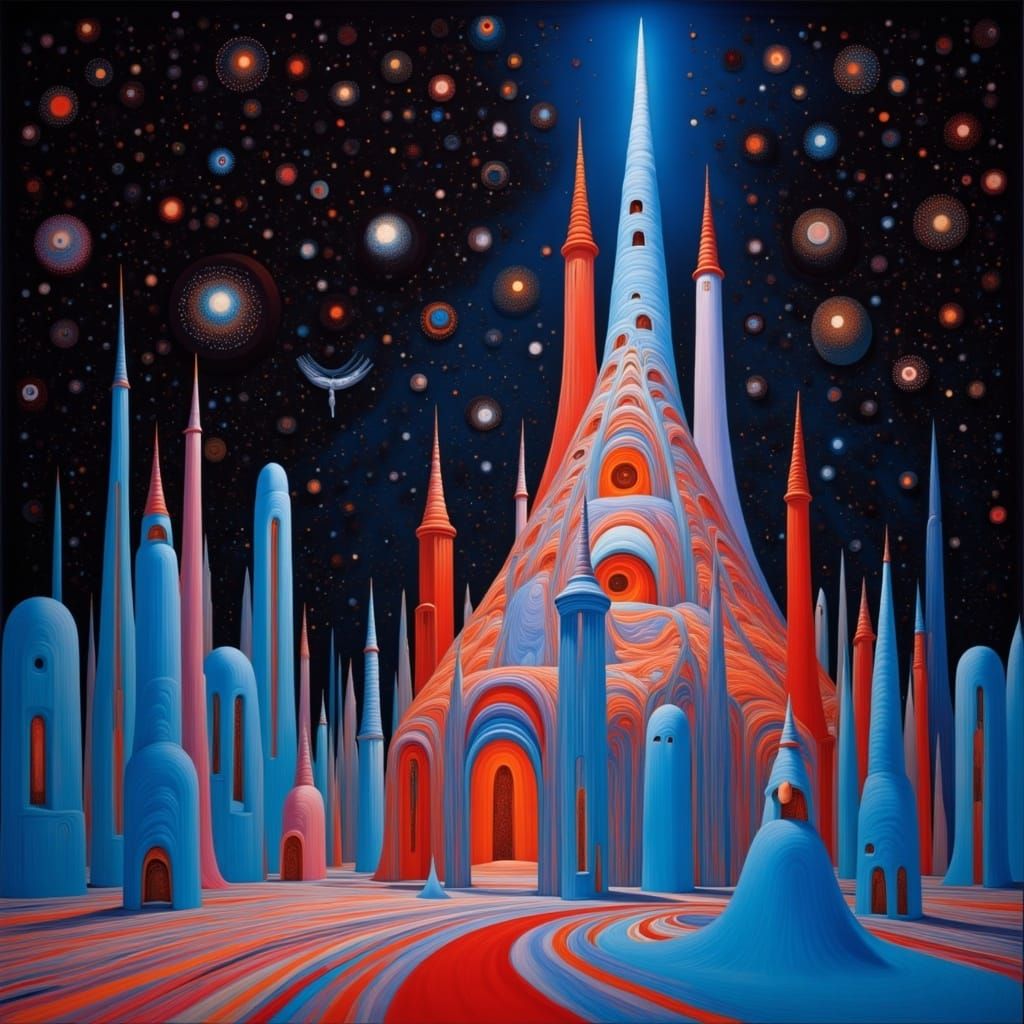 Ethereal Sisters Amidst Celestial Castle