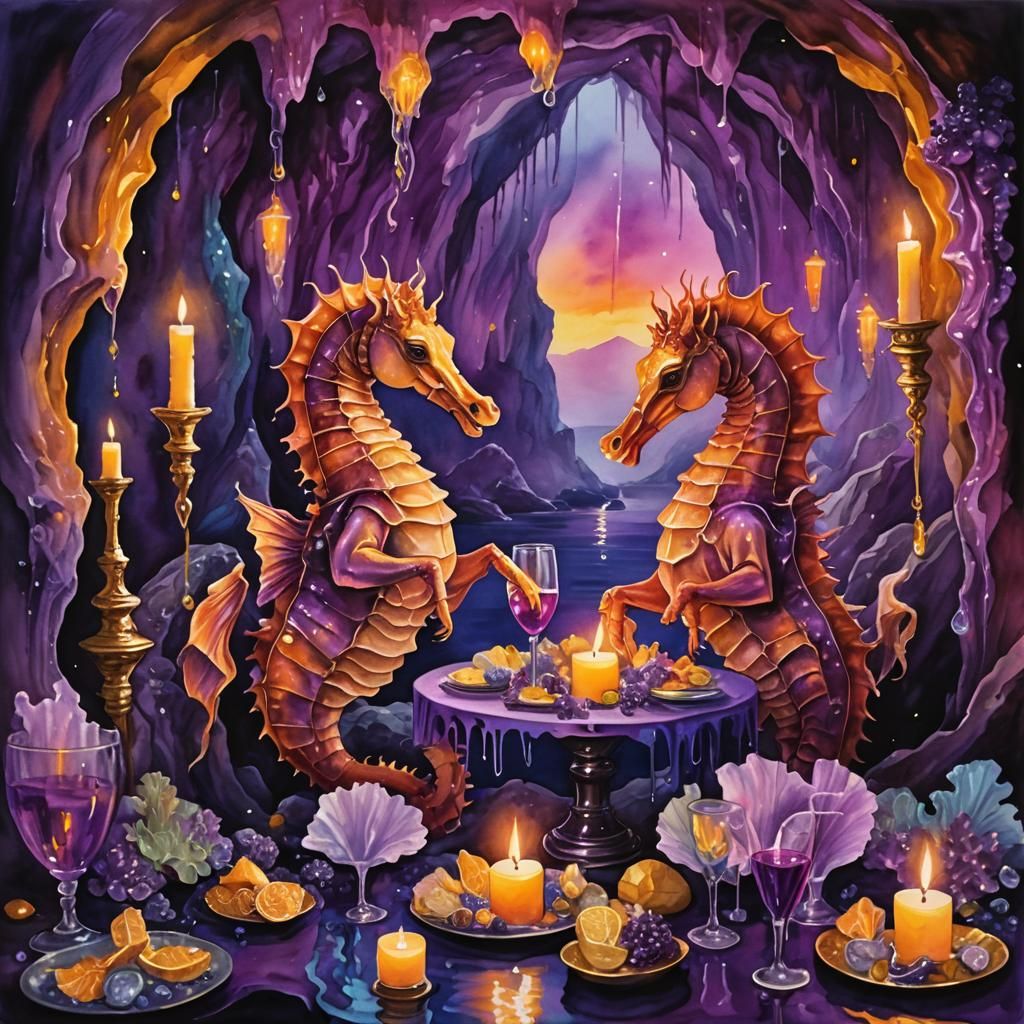 Seahorse Couple's Candlelit Dinner in Crystal Cave