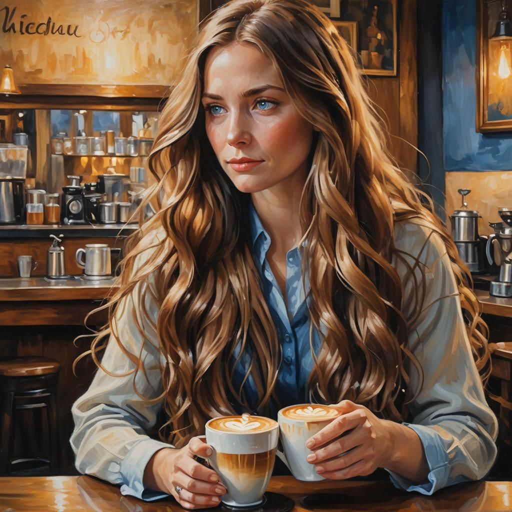 Woman Creates Latte Art in Dutch Master Style