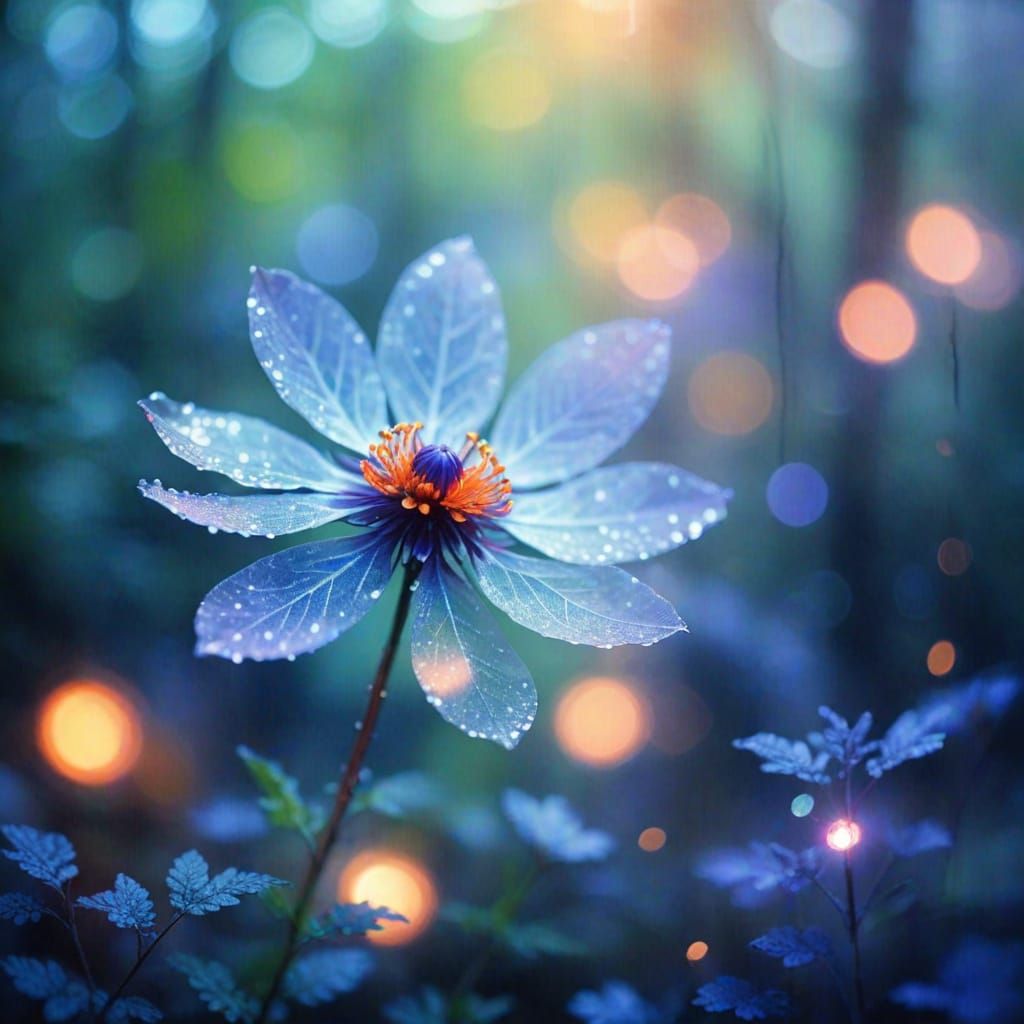 Ethereal Peace Flower with Translucent Petals