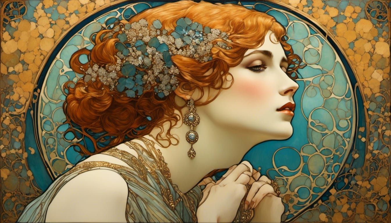Art Nouveau Portrait with Dynamic Lighting