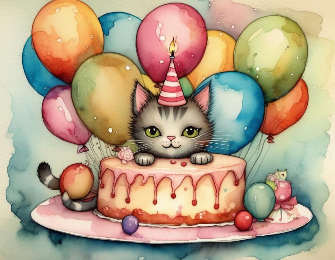 Birthday cat
