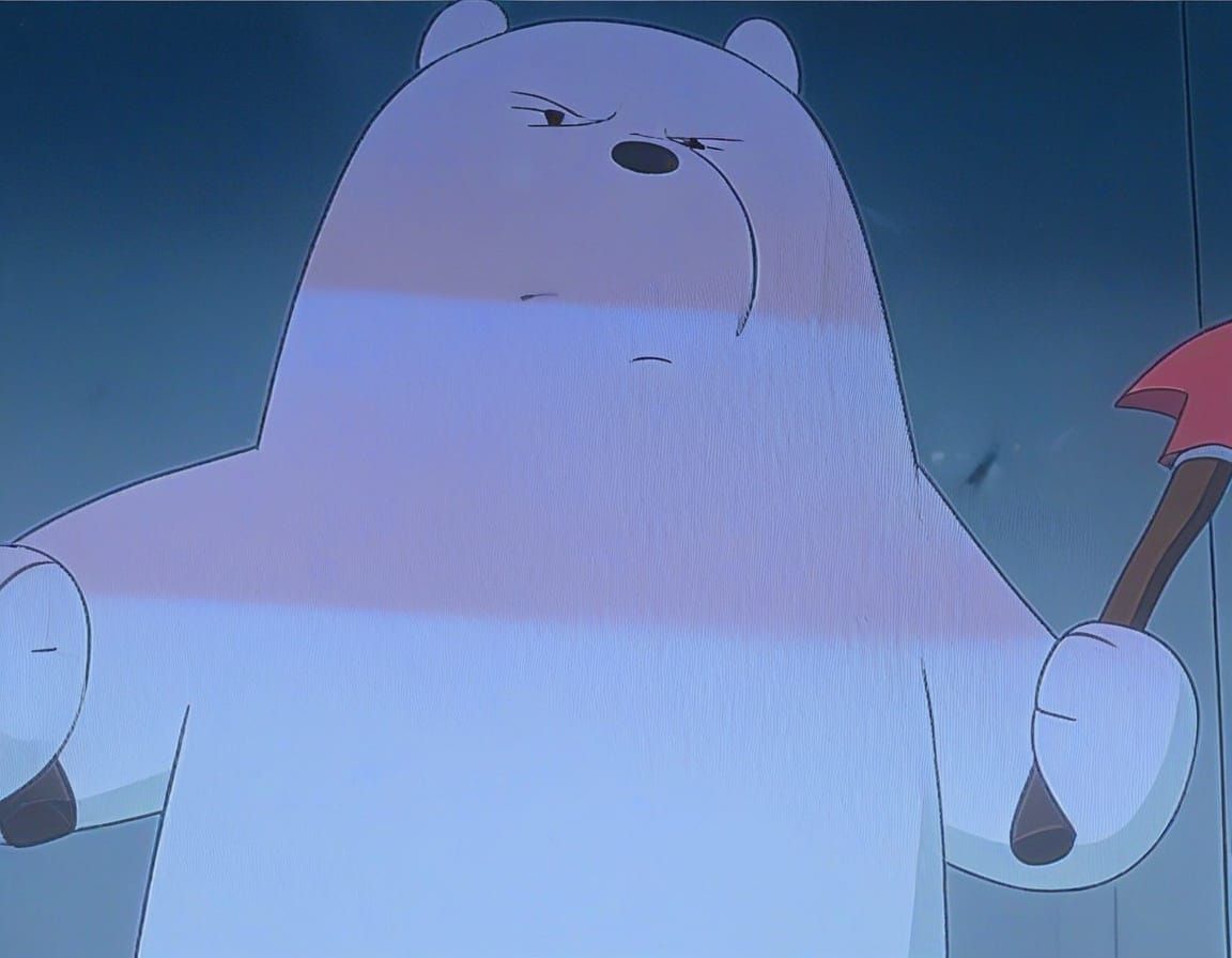 Intimidating Ice Bear with Fire Axes