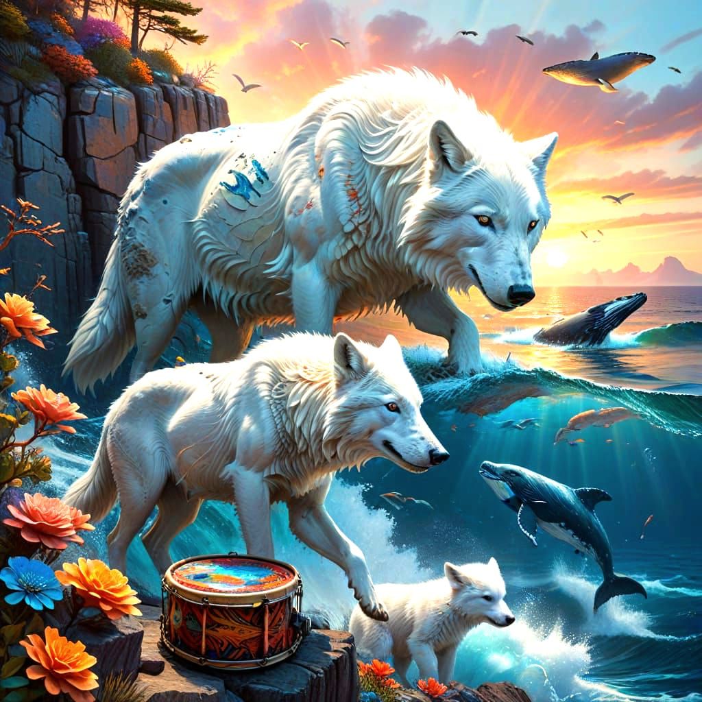 Surreal Scene of Motherly Bond in Hyperrealistic Style