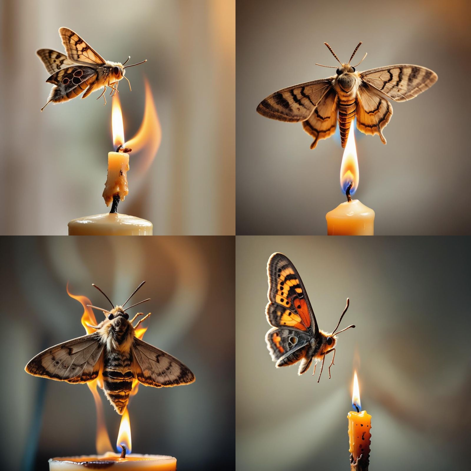 Moth Emerges from Candle Flame: Photography