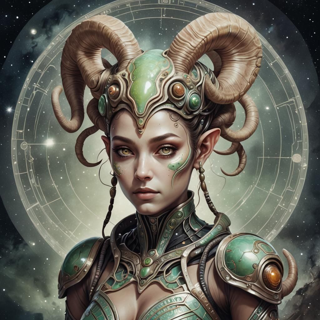 Aries Woman as an Alien Beauty