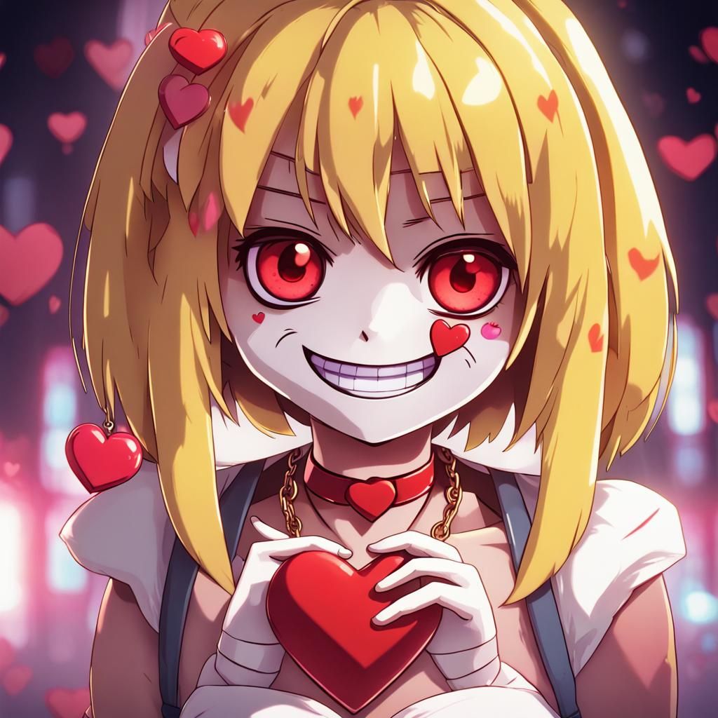 Cute Anime Toy Chica with Red Eyes