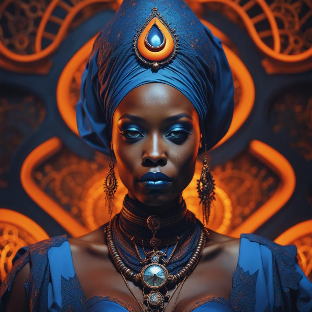 Gothic Steampunk Portrait of African Woman