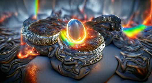 Magic Ring Forged with Rainbow Fire Opal