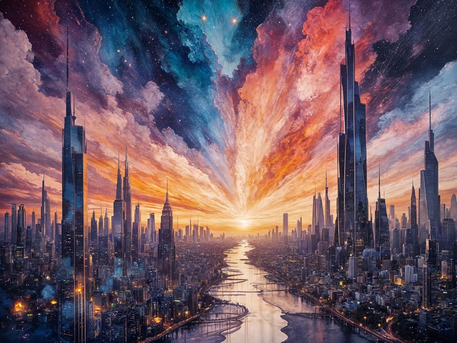 Fabulous Cityscape Under Unique Sky