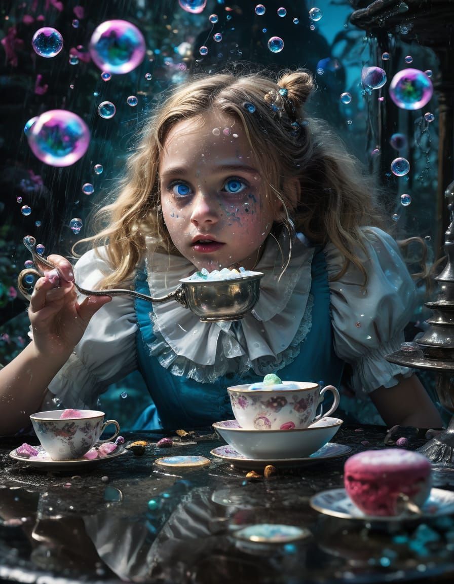 Alice in Wonderland Dark Surreal Digital Painting