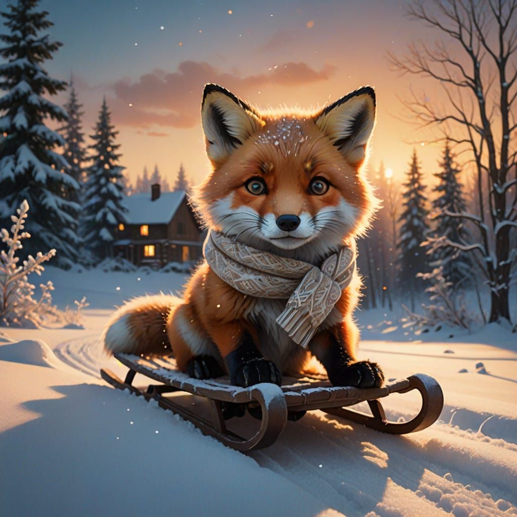 Surreal Winter Wonderland in Hyperrealism