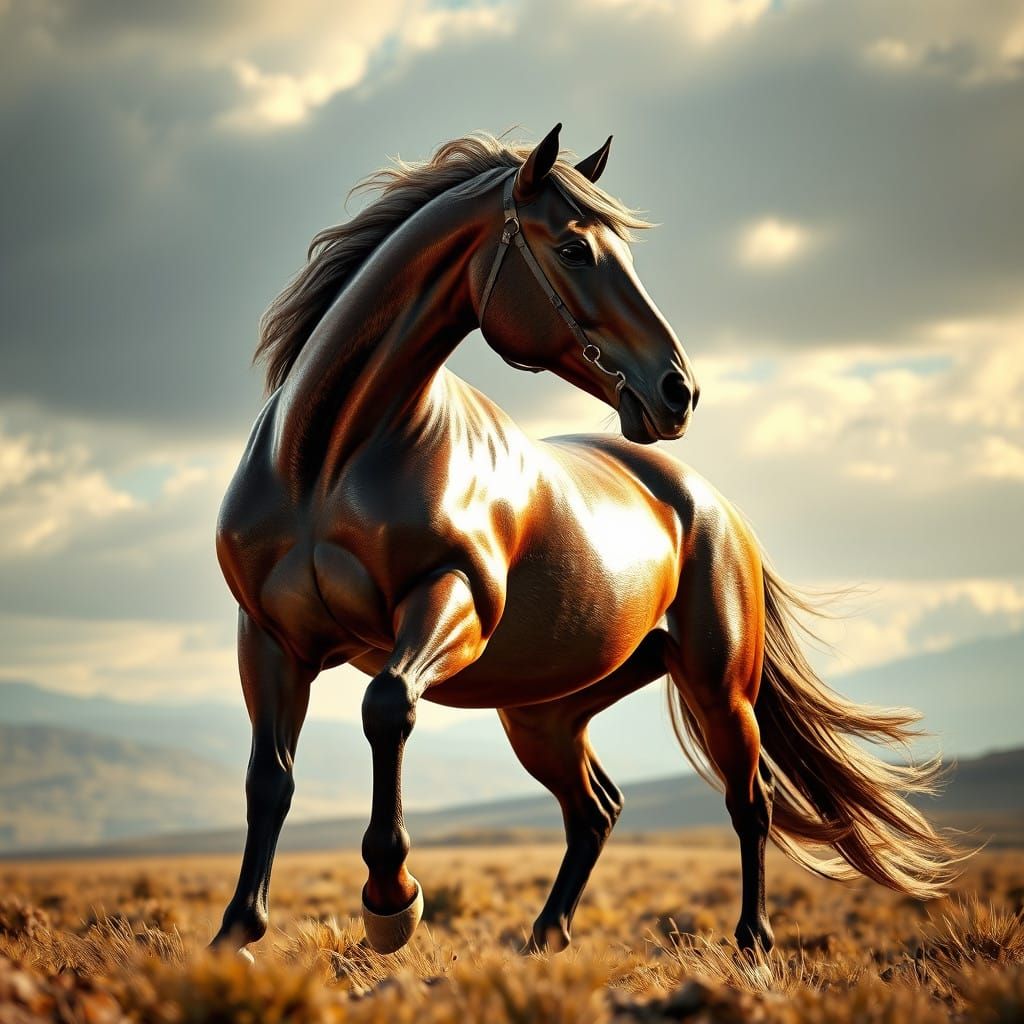 Majestic Horse Reigns in Dramatic 8K Landscape