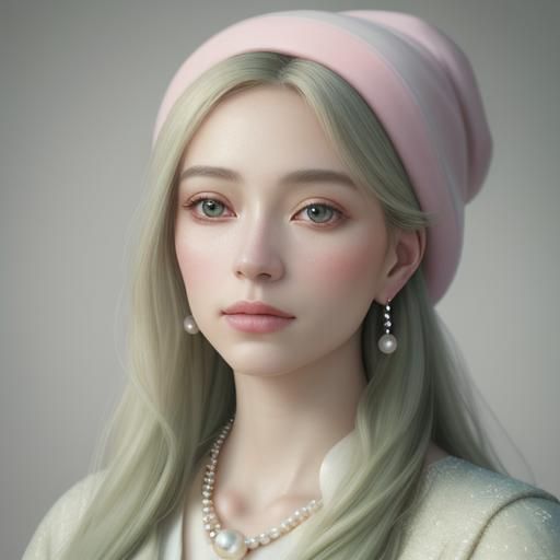 Elegant Woman in Pink Hat: Impressionist Oil Portrait