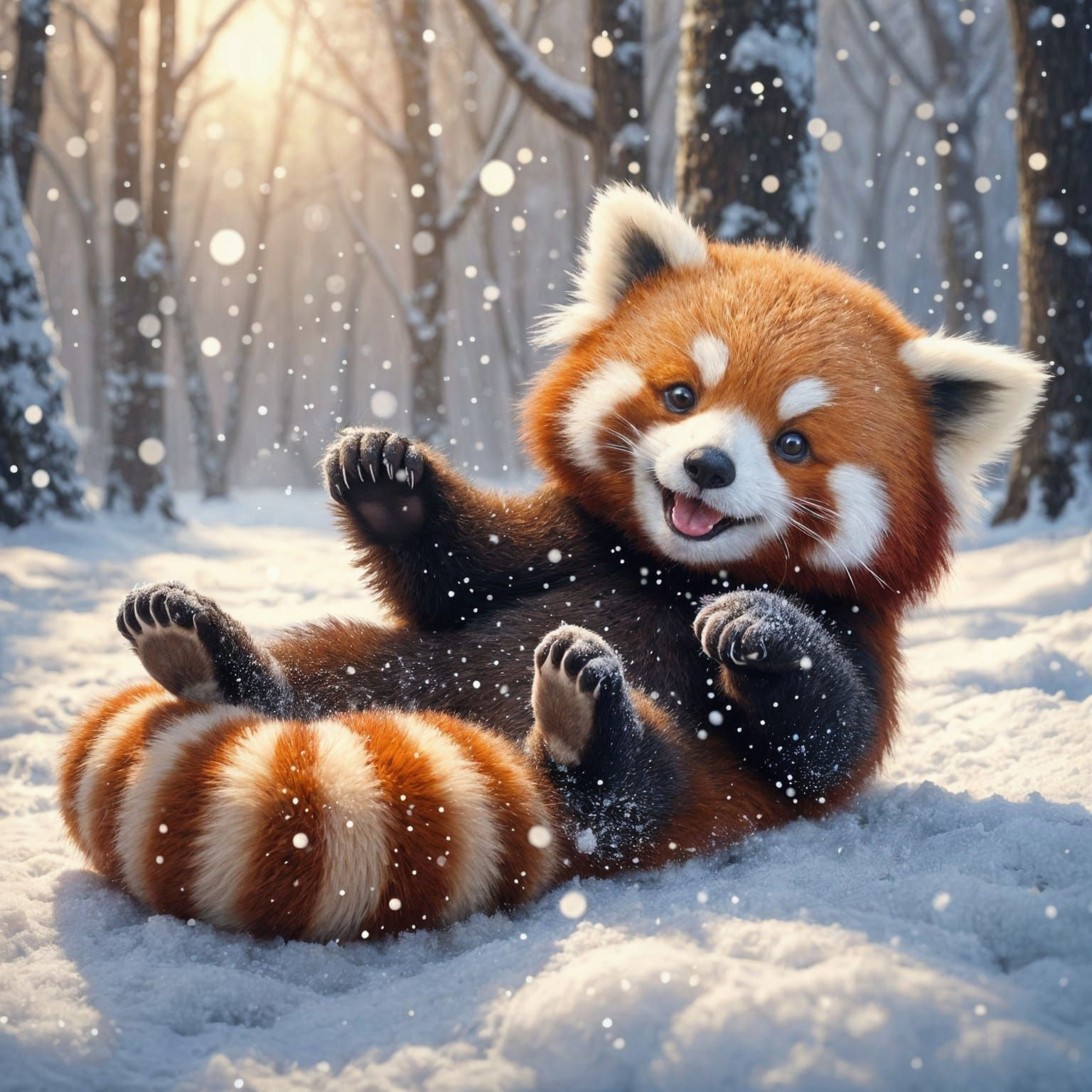Red Panda's Joyful Snow Day Adventure