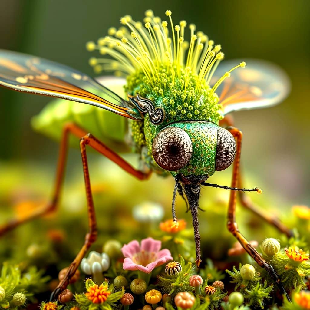 Glitter Moss Mosquito Macro Photograph by Ernst Haeckel