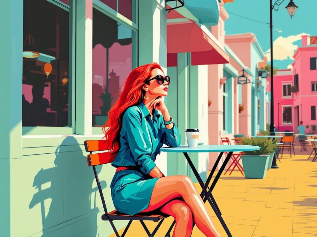 Fashionable Woman in Bold, Graphic Style