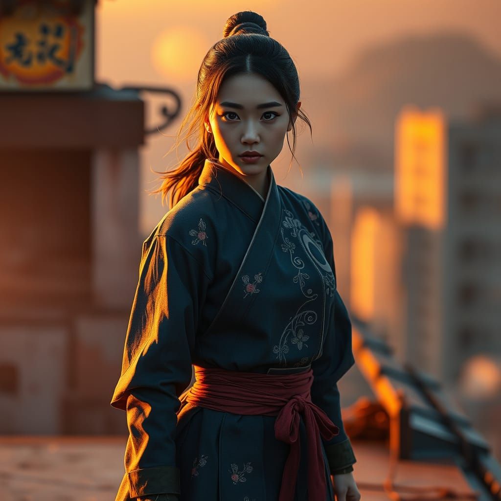 Makoto Shinkai-Style Anime Key Visual: Korean Superhero at S...