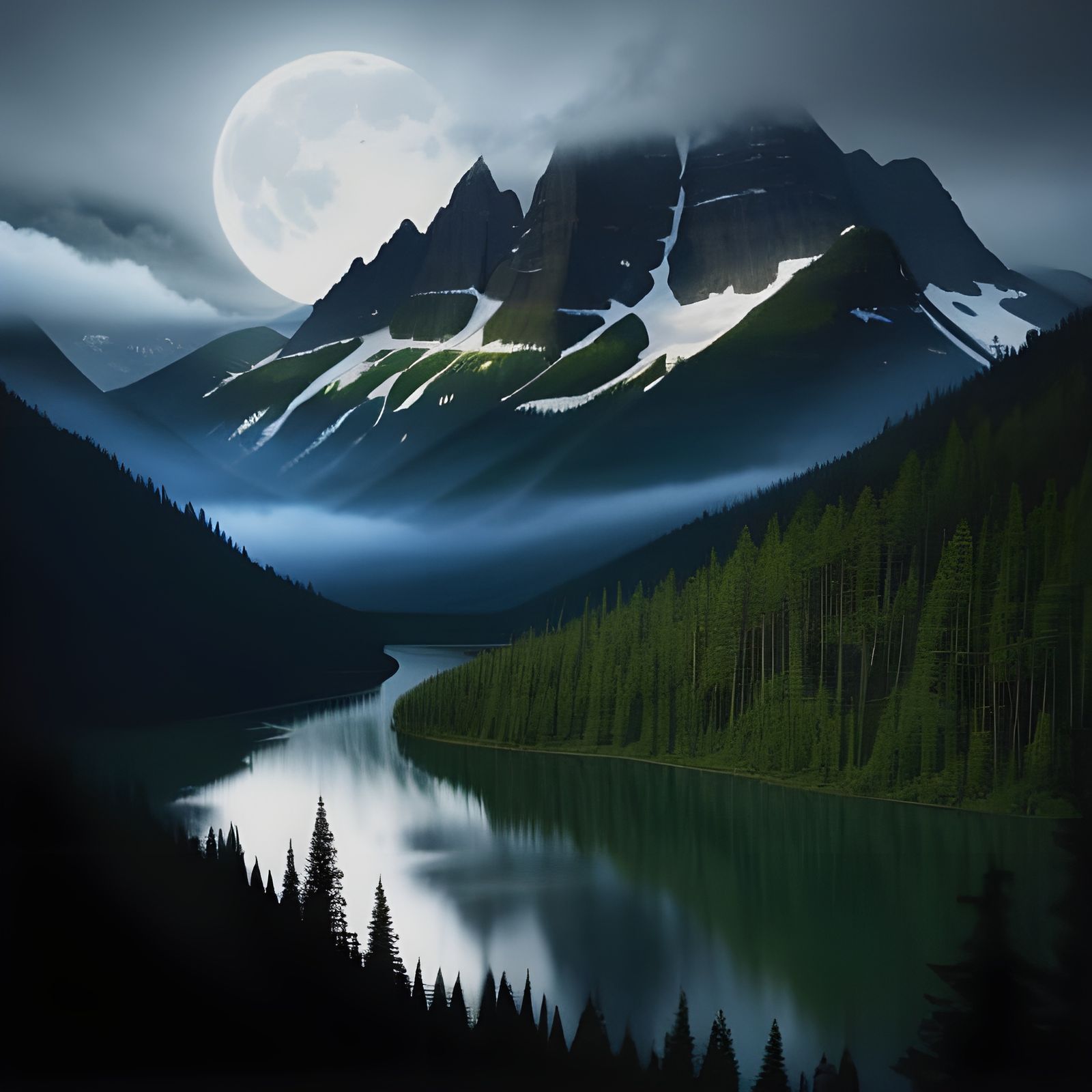 Mountain Moonrise under Bright Stars