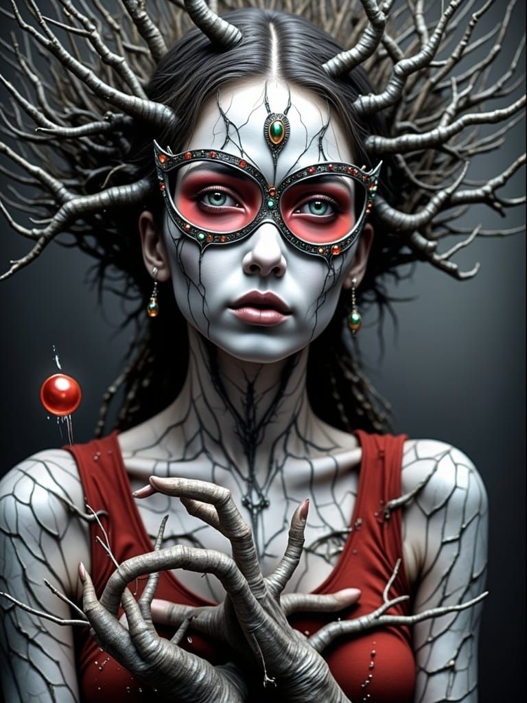 Surreal Beauty in Dark, Mystical Realism, With Intricate Det...