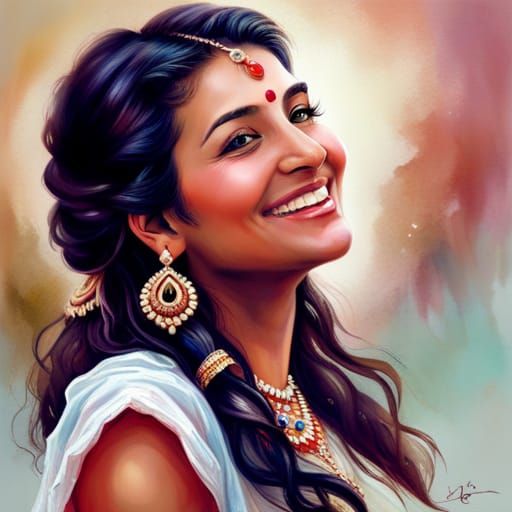 Gorgeous Indian Woman Portrait in Traditional Style
