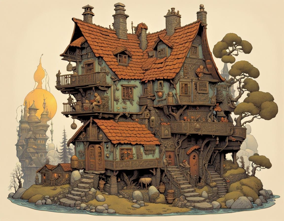 Cozy Home: Intricate Illustration