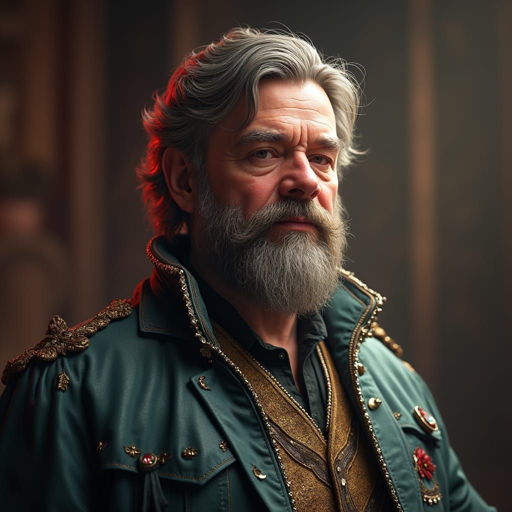 Hyper-Realistic Portrait of a Distinguished Fisherman in Con...