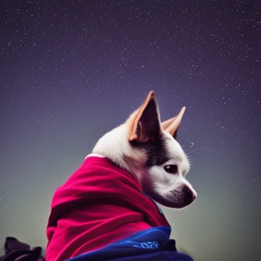 Space Dog in Professional Photography Style