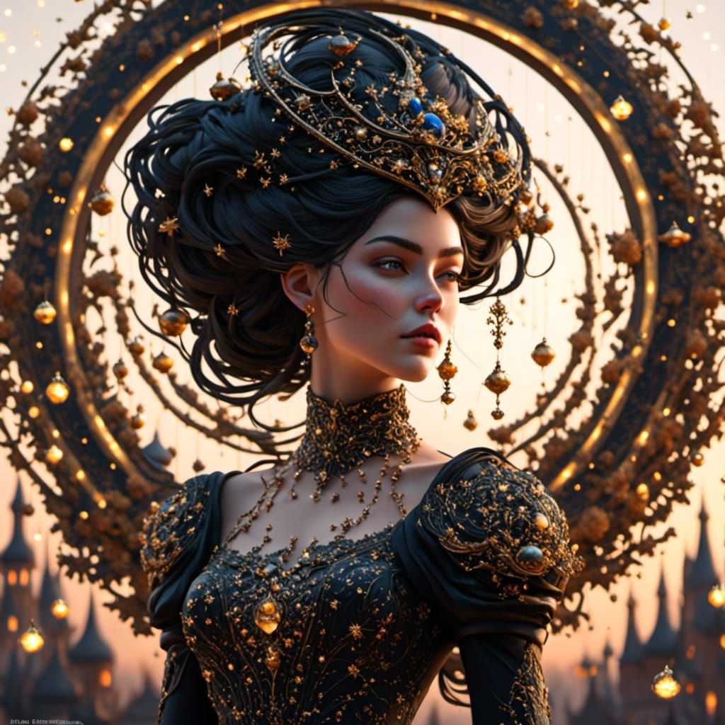 Sparkling Moonlit Braid: Fantasy Concept Art