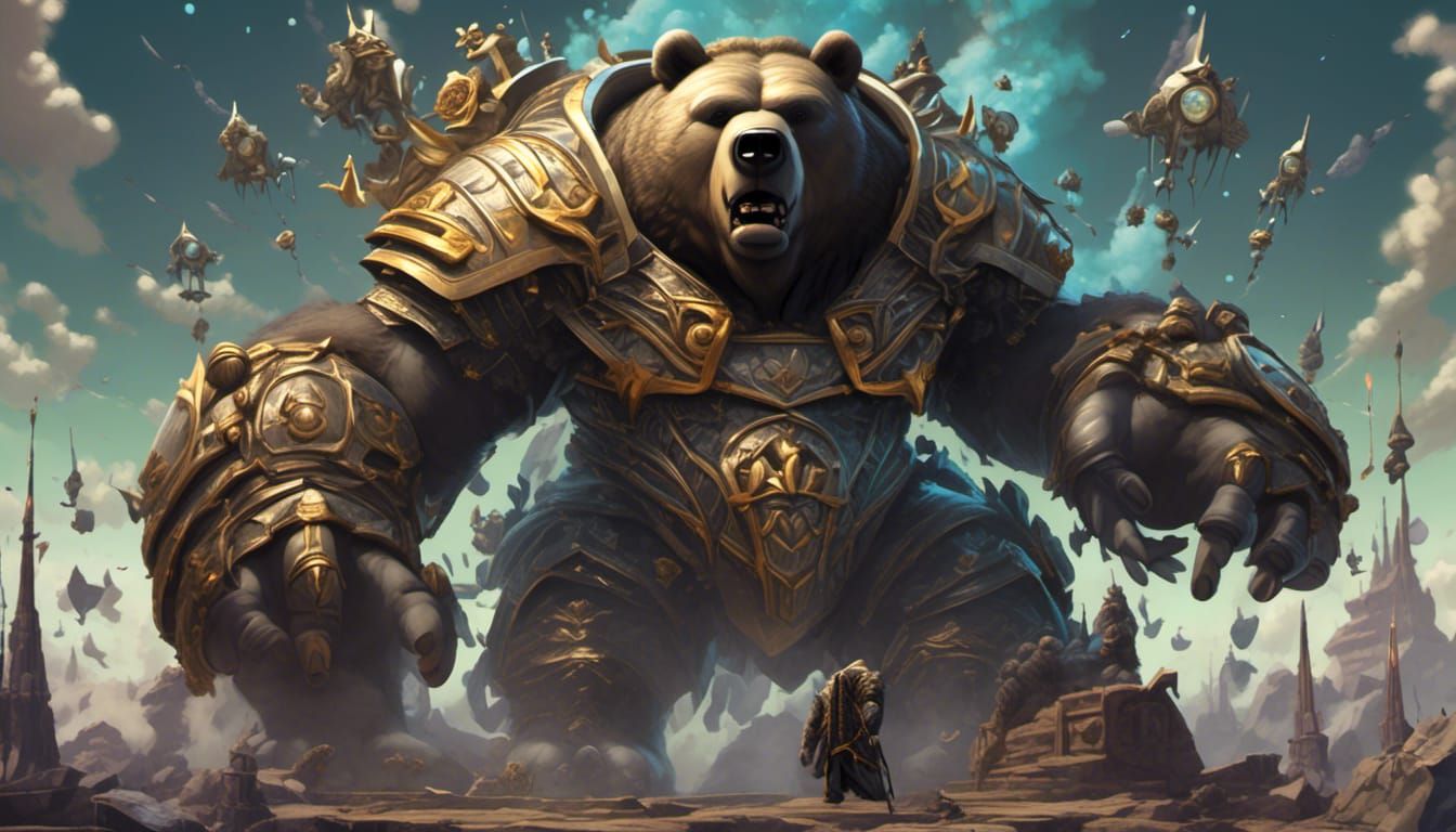 Libra as Obese Bear in Goth Wicca Style