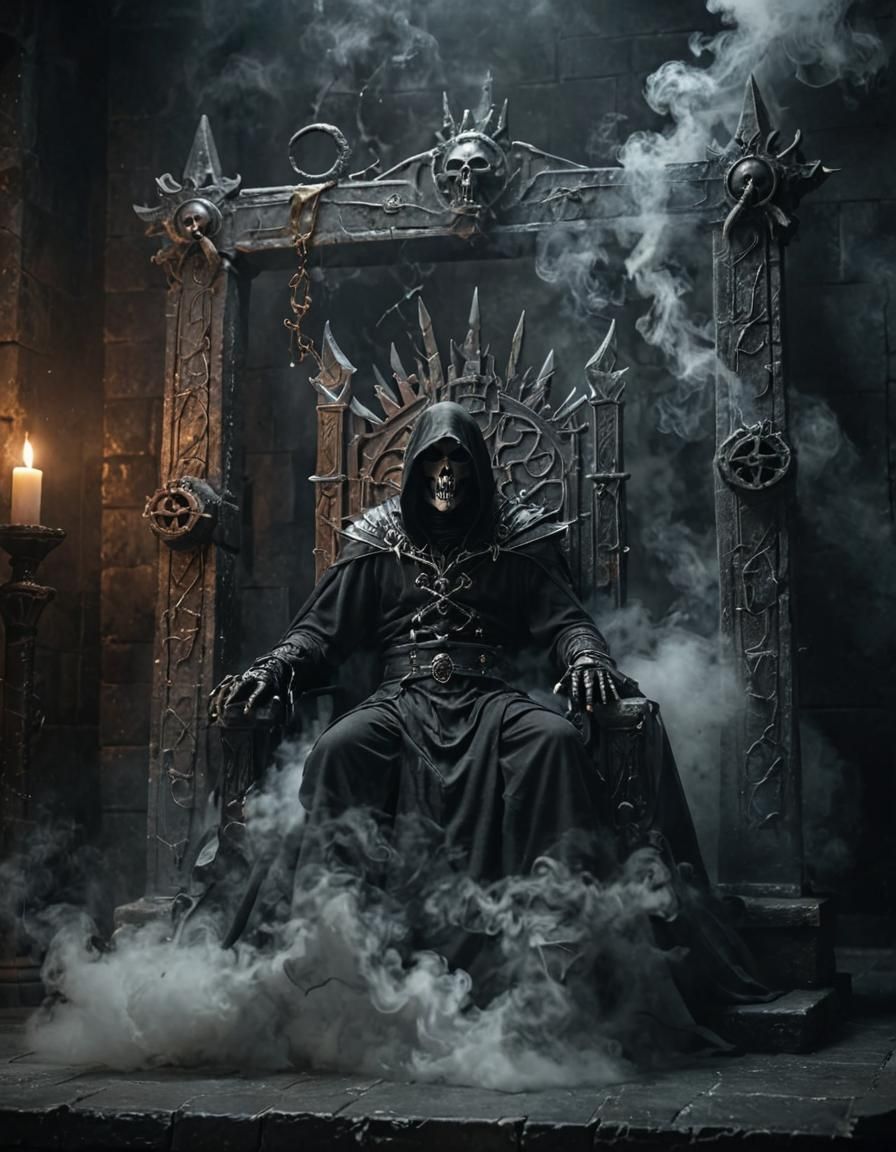 Grim Reaper on Hexen Sigil Throne in Dungeon
