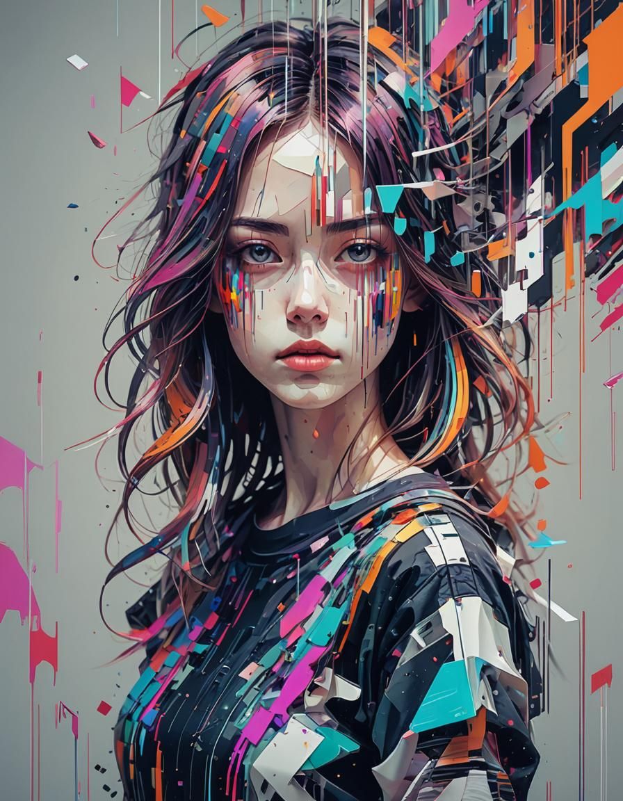 Abstract Glitch Art Image