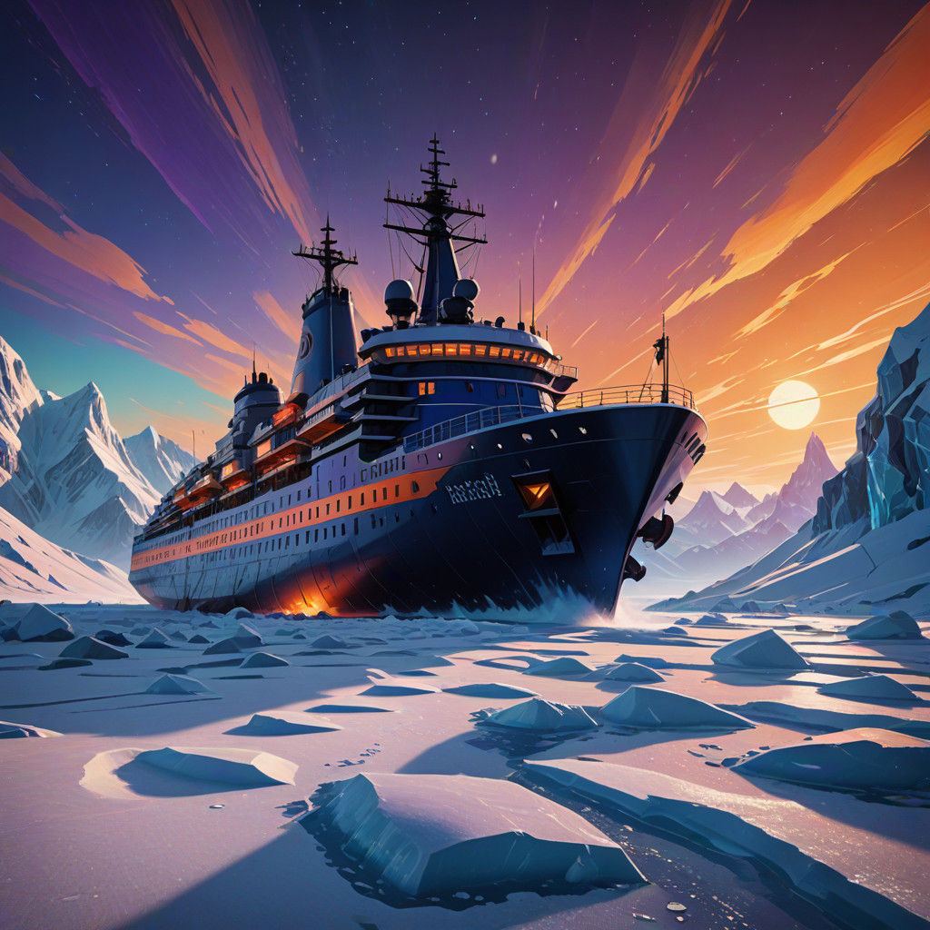 Cinematic Frozen Planet Landscape Art Deco Masterpiece