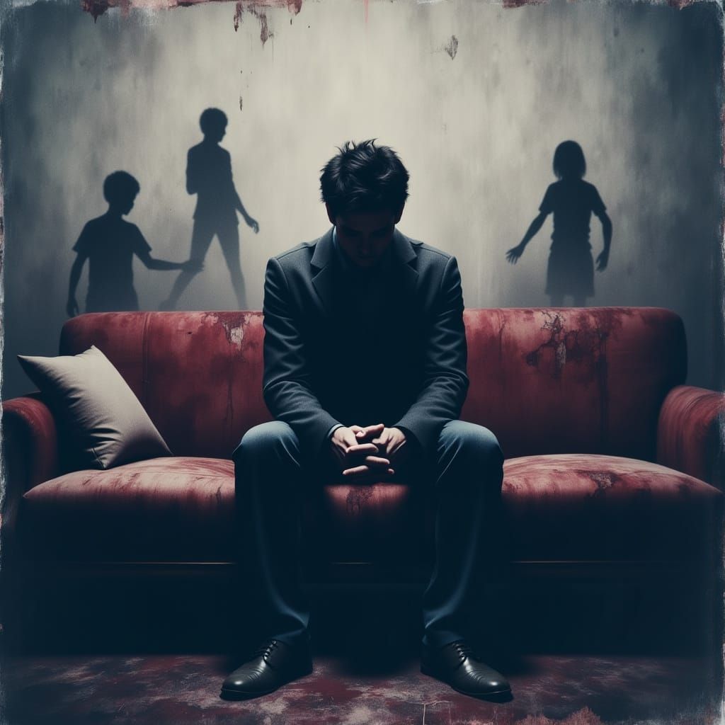 A Grieving Parent's Despair in a Haunting Digital Painting