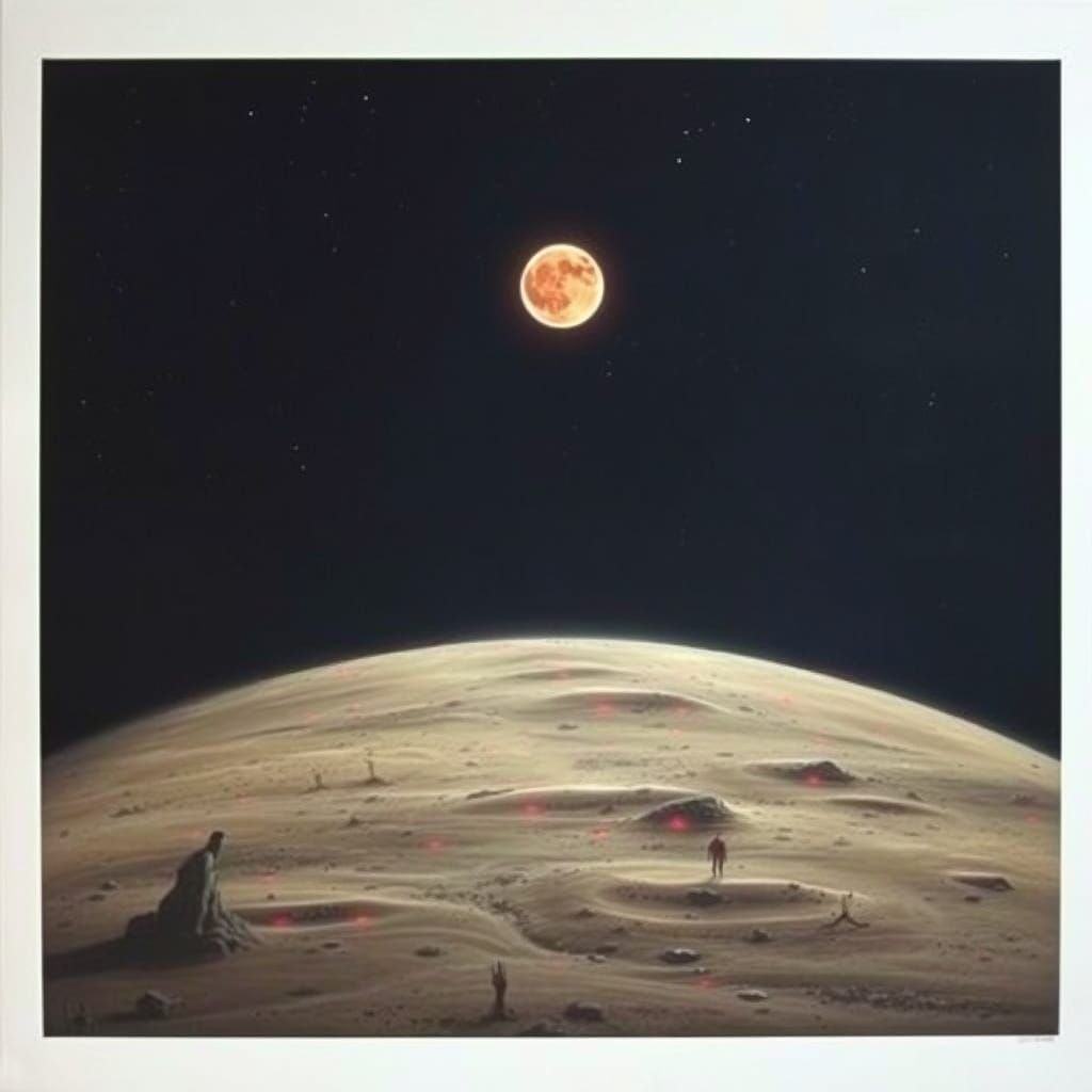 Barren Planet Shrouded in Red