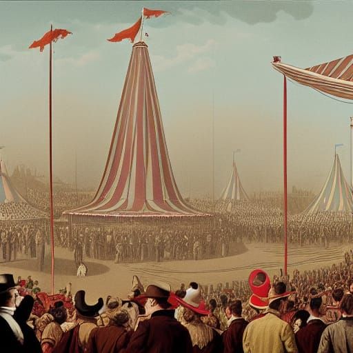 Victorian Circus Big Top Tent, Matte Painting