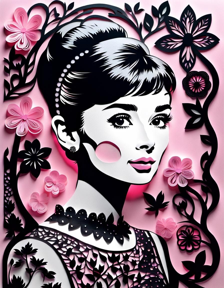 Paper-cut Audrey Hepburn 💕