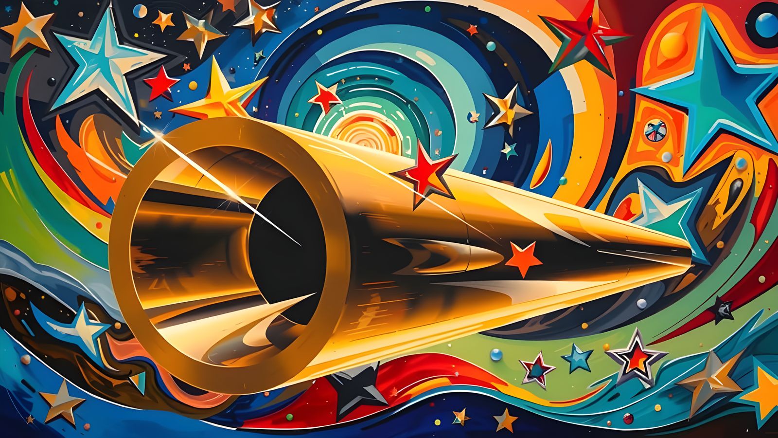 Stunning Cosmic Glass-Mirror Vortex in Whimsical Dreamlike S...