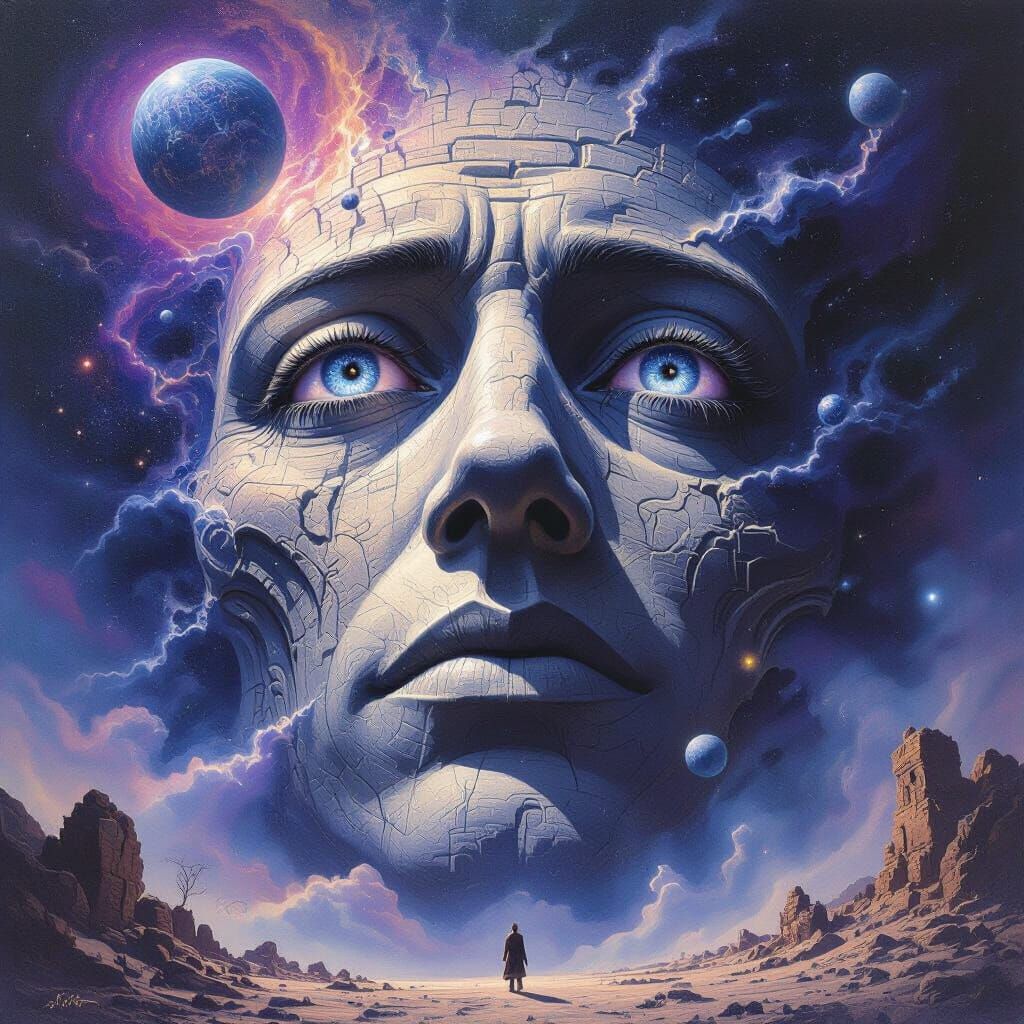 Cosmic Dread: Ancient Face in Nebula