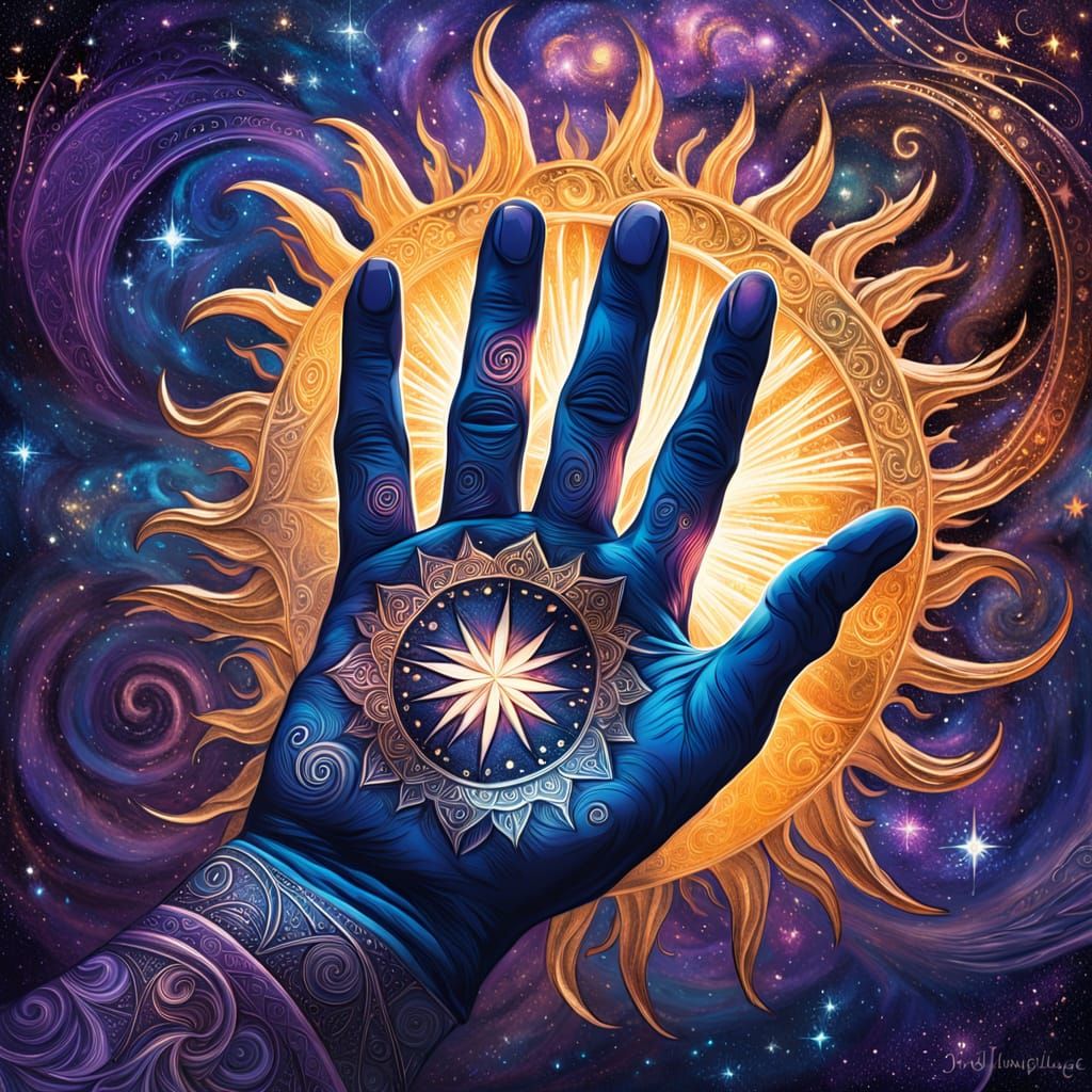 Majestic Star Embossed on a Weathered Hand