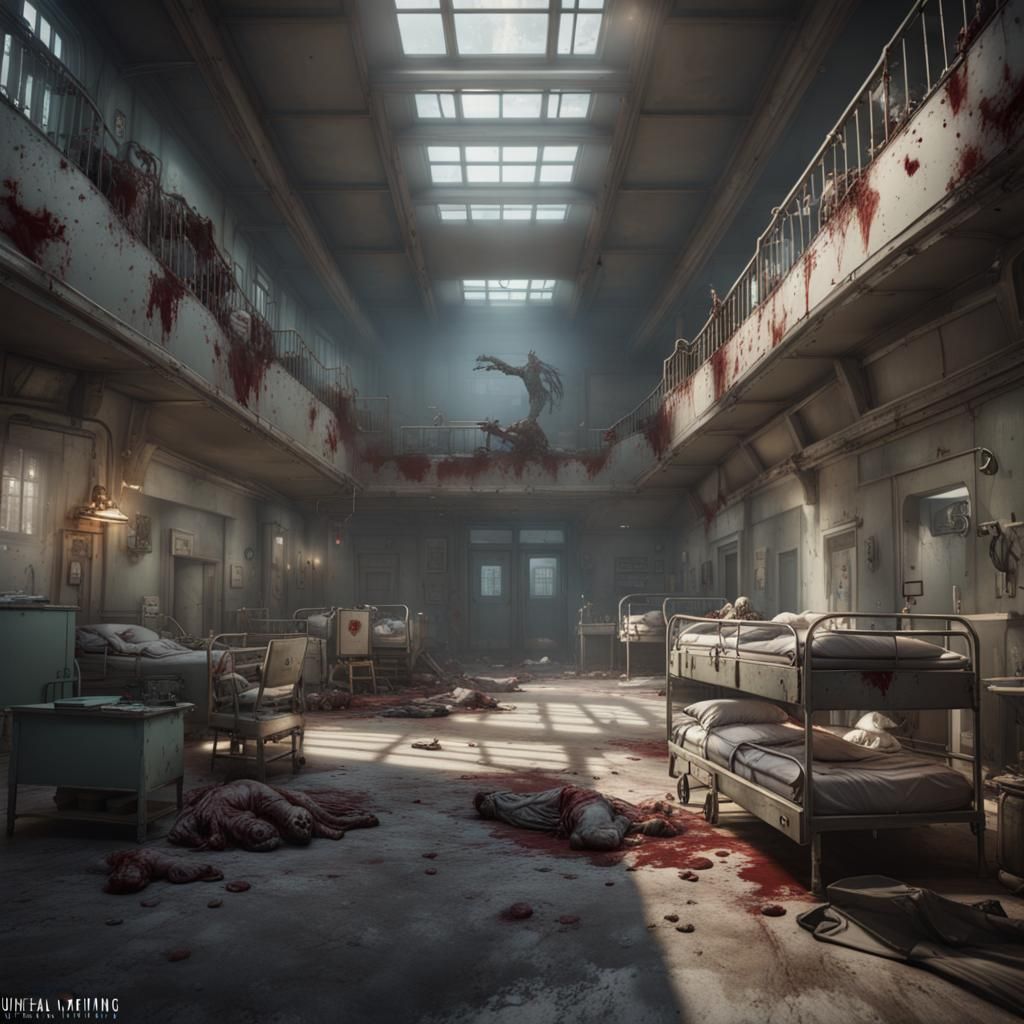 Zombie Apocalypse Hospital: Detailed Matte Painting