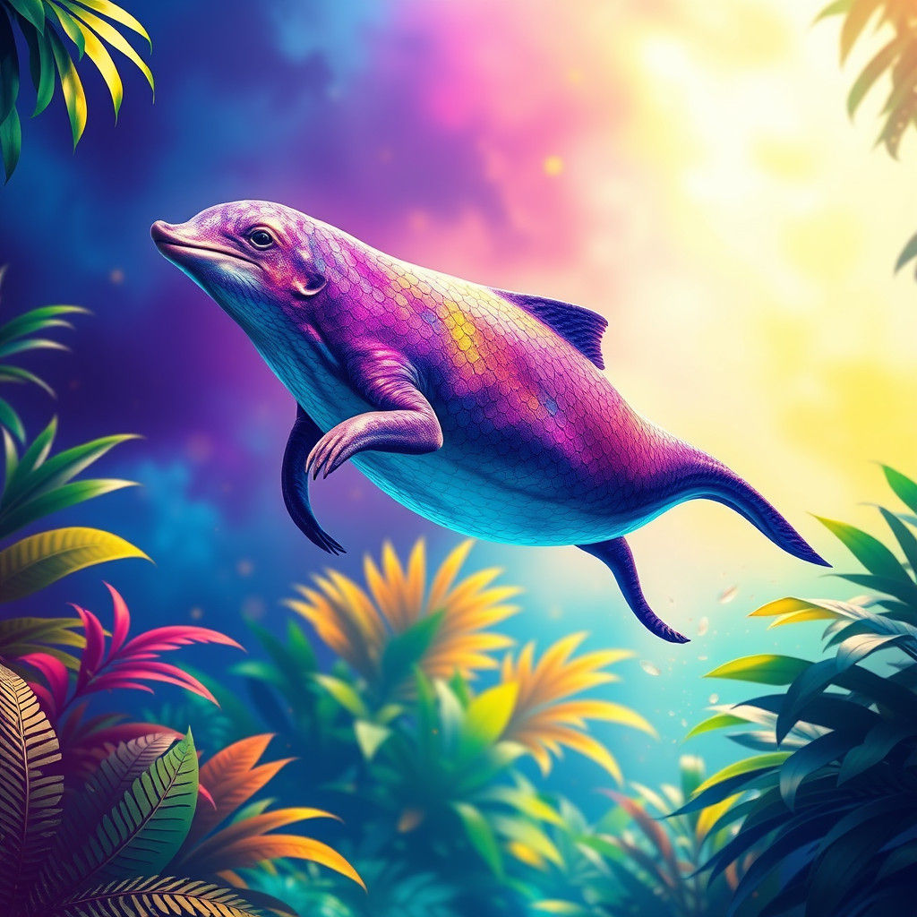 Vibrant Vaquita Prancing in a Lush Dreamscape
