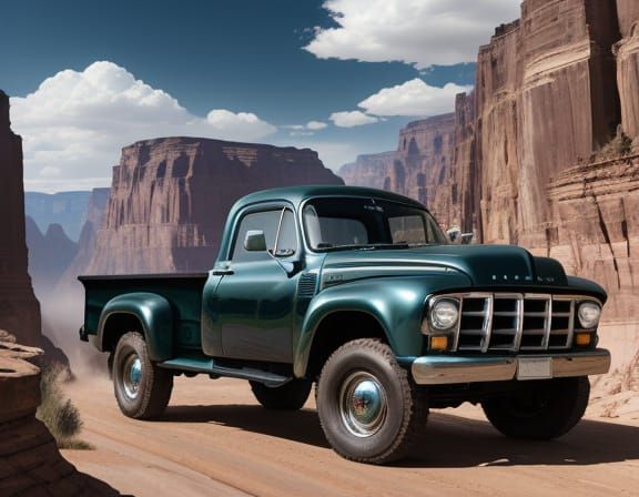 Shiny Old Truck in Epic Grand Canyon Portrait