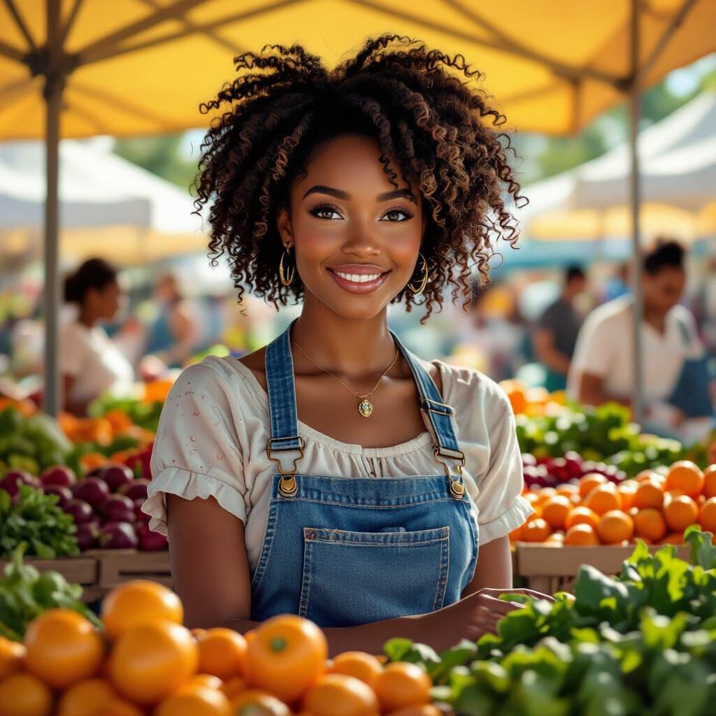 Farmers Market Portrait with Volumetric Lighting