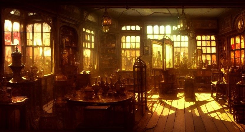 Hag's Antique Shop: Hyperdetailed Concept Art