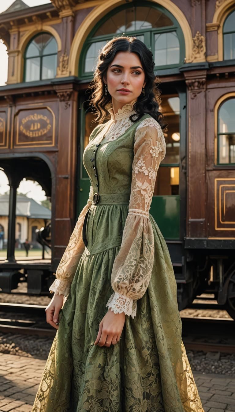 Victorian Beauty in a Train Station
