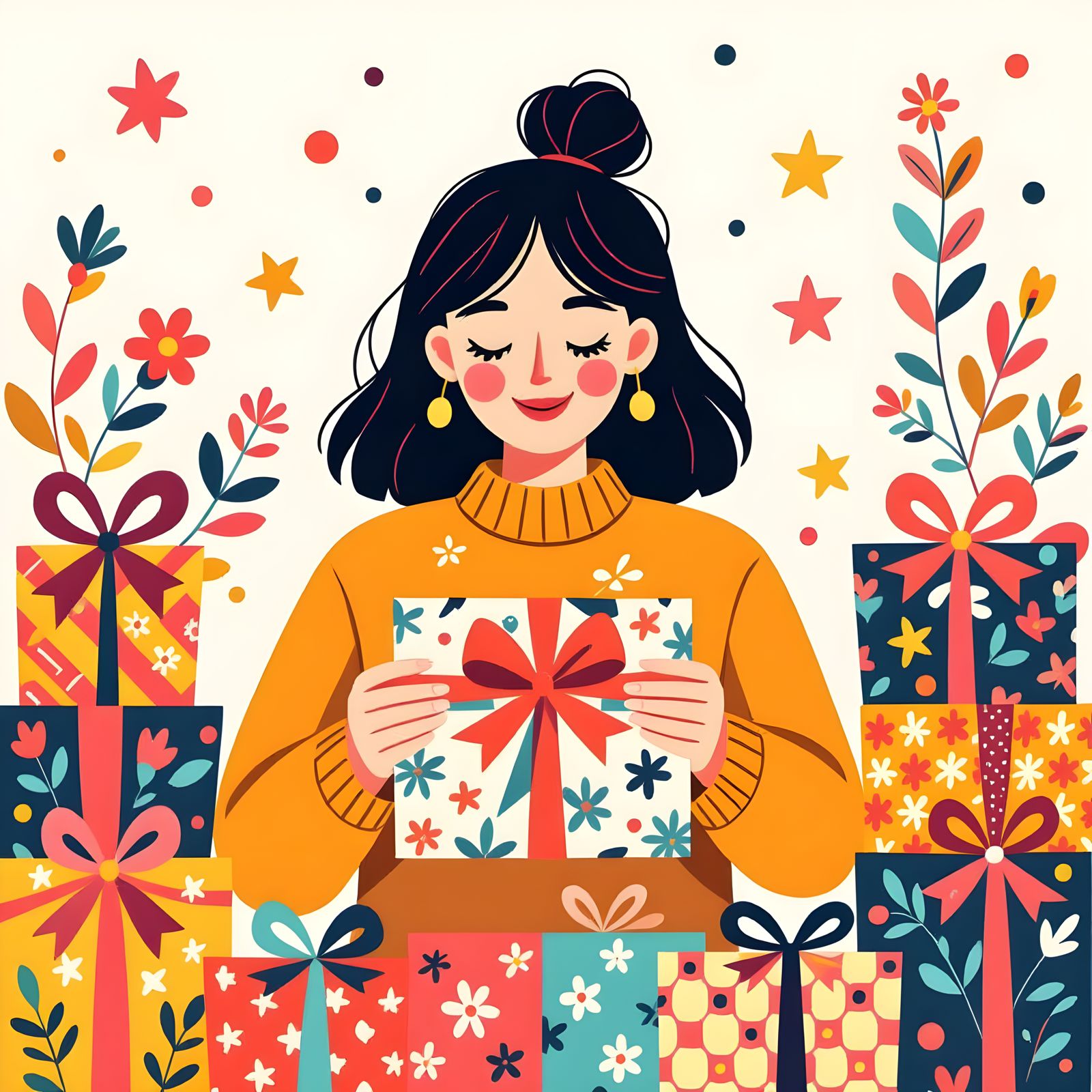 Wrapped Present Illustration
